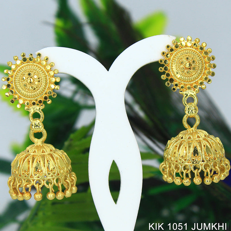 Mahavir Dye Gold Jhumki Earrings