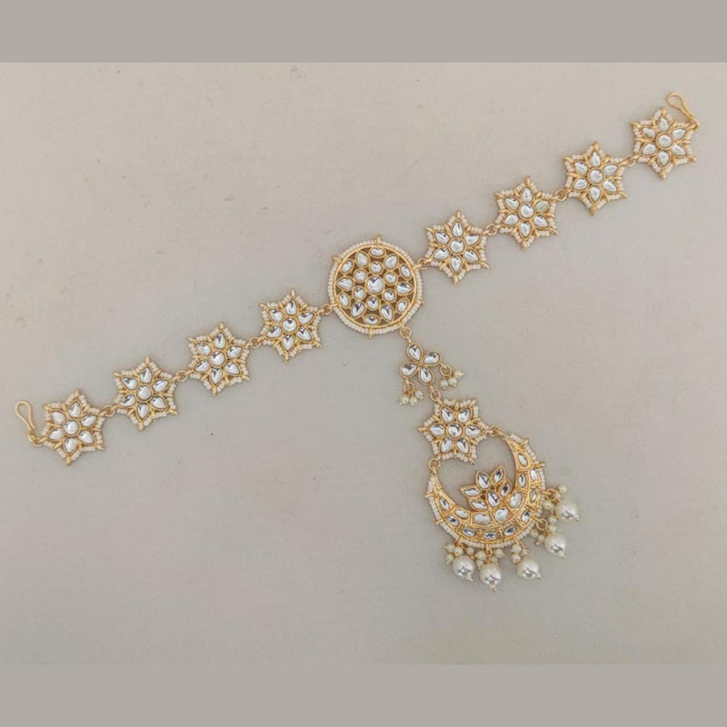 Manisha Jewellery Gold Plated Kundan Stone Sheeshphool Hair Accessories For Women