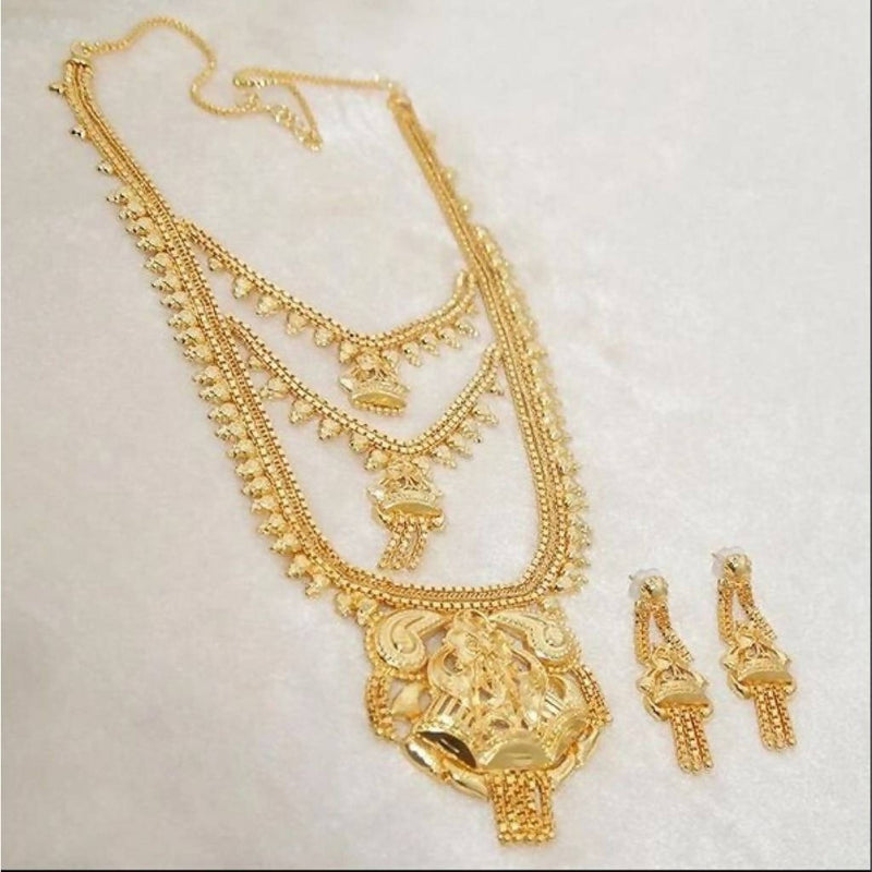 Kalyani Brass Forming Gold Plated Necklace Set