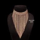 Vaamika Rainbow Zircoina choker set in silver and rose gold colour